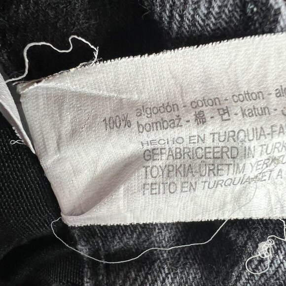 Zara Jean Women 25x29* High Rise Wide Leg Black Faded Raw Bottom Hem Denim Tag 2 - Picture 8 of 16